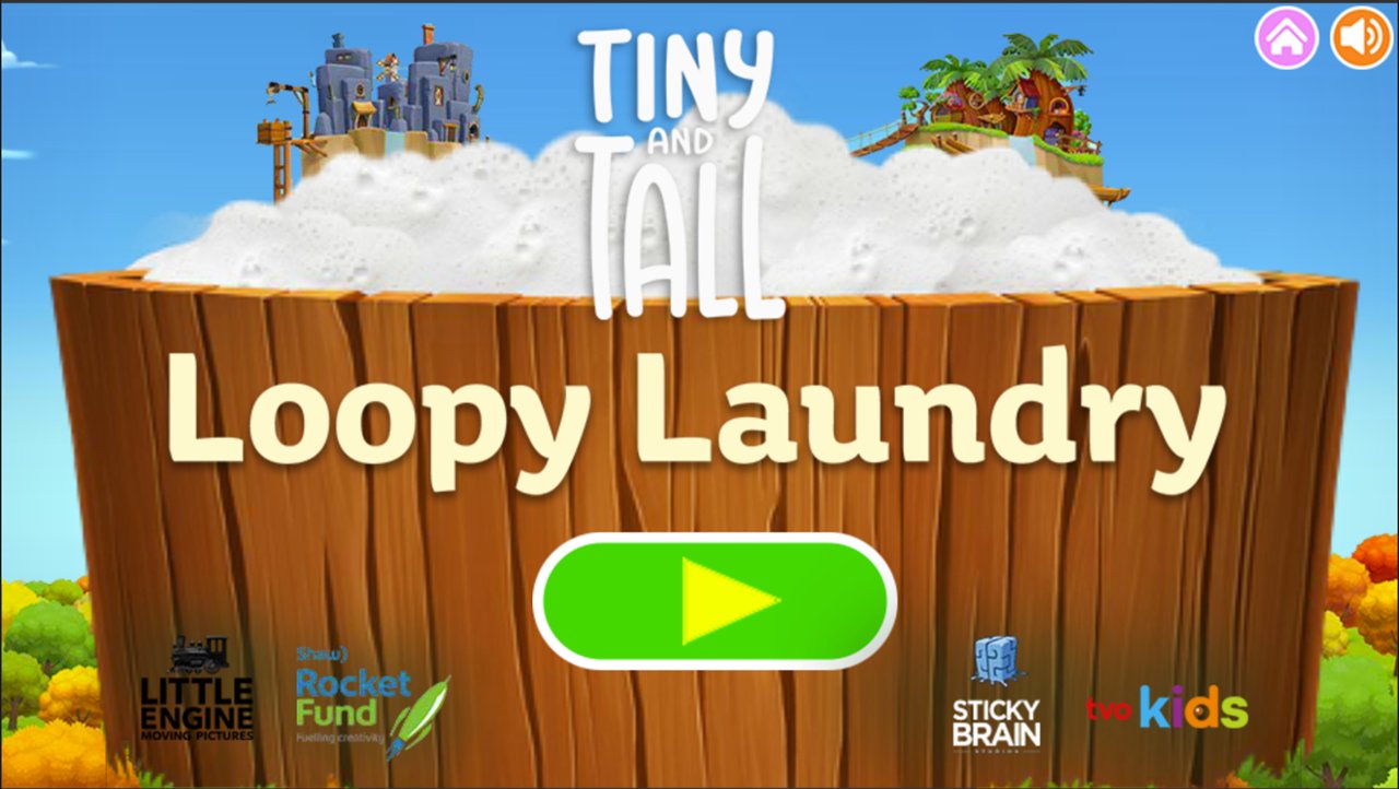 Loopy Laundry — Tiny and Tall title screen